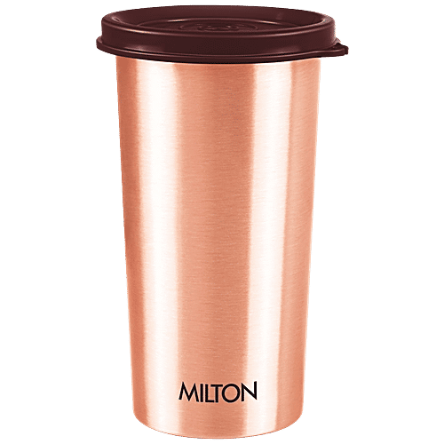 Milton Copper Drinking Water Tumbler With Lid - 99.9% Pure Copper, Increases Immunity, 480 ml (1 pc)