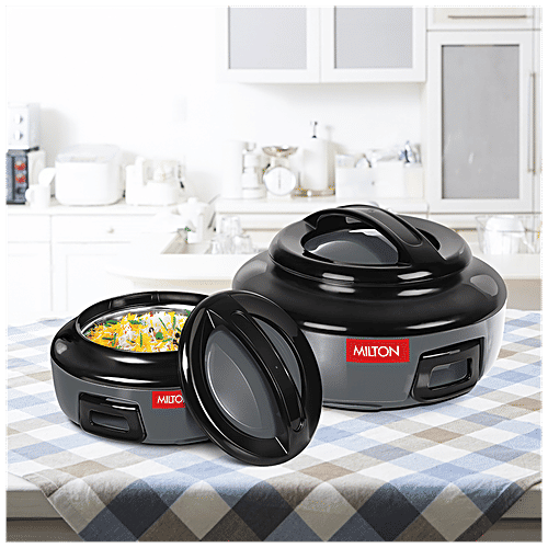 Milton Ernesto Inner Stainless Steel Jr. Casserole - Microwave Safe, BPA Free, Grey, 3 pcs