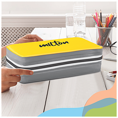 Milton Lunch Box - New Mini Insulated Tiffin With 2 Containers, Yellow, 280 ml (Set of 2) 