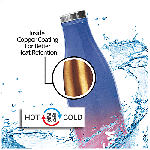 Milton Prudent 1100 Thermosteel 24 Hours Hot & Cold Water Bottle - Blue, 1.02 l  