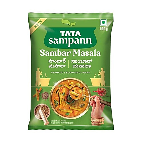 Tata Sampann Sambar Masala, 100 g  Authentic Taste Of South India, Aromatic & Flavourful Blend
