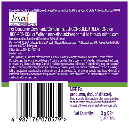 Vicks ZzzQuil Natura Non Addictive Sleep Aid Gummy - Melatonin Helps You Fall Asleep Fast, 24 pcs  