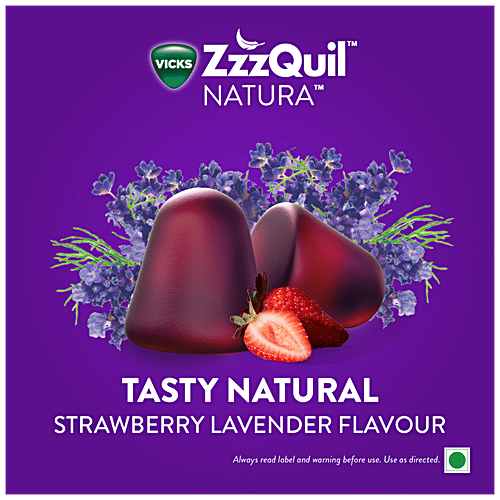 Vicks ZzzQuil Natura Non Addictive Sleep Aid Gummy - Melatonin Helps You Fall Asleep Fast, 24 pcs  