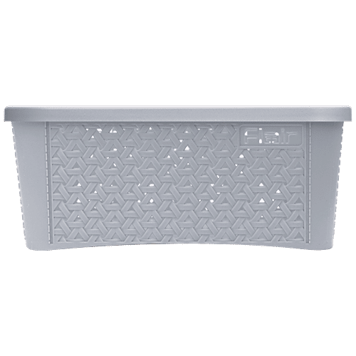 Buy Flair Plastics Utility Basket With Lid, Durable, Medium, Grey Online at Best Price of Rs