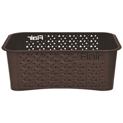 Buy Flair Plastics Utility Basket Without Lid, Durable, Medium, Brown Online at Best Price of