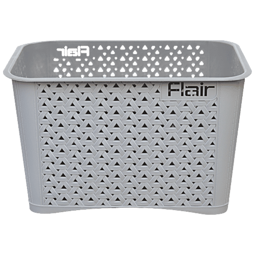 Buy Flair Plastics Utility Basket Without Lid, Durable, Large, Grey
