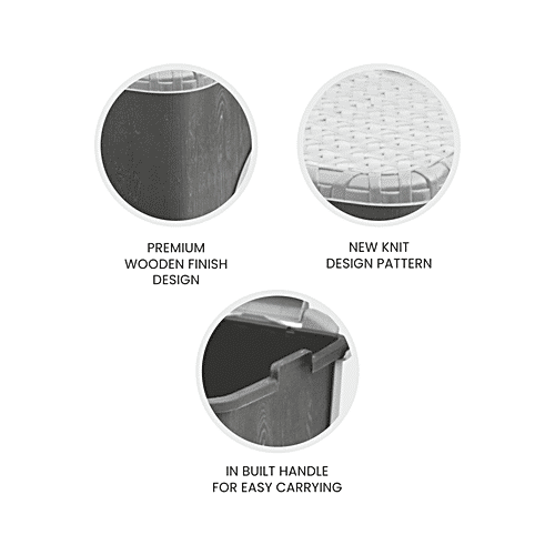 Buy Flair Plastics Urban Pedal Bin Knit Design Pattern, Stylish, Grey