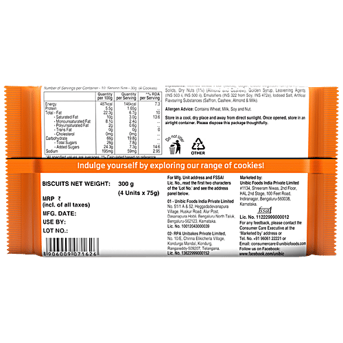 Buy UNIBIC Cashew Badam Cookies Crisp & Soft, Zero Cholesterol & No