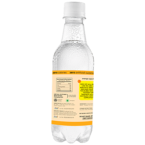 Buy Zoik Sparkling Water Orange Flavoured, Sugar Free, Zero Calories