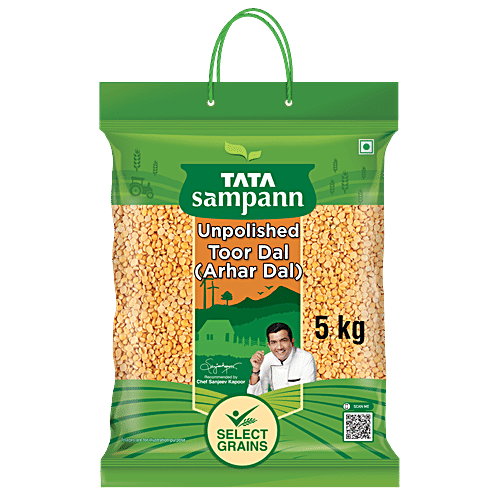 Tata Sampann Unpolished Toor Dal/Arhar Dal, 5 kg  