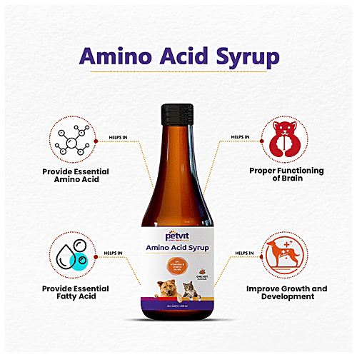 Buy Petvit Amino Acid Syrup For Dogs & Cats, All Ages, Chicken Flavour Online at Best Price of