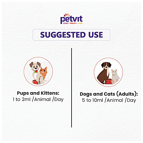 Buy Petvit Amino Acid Syrup For Dogs & Cats, All Ages, Chicken Flavour Online at Best Price of