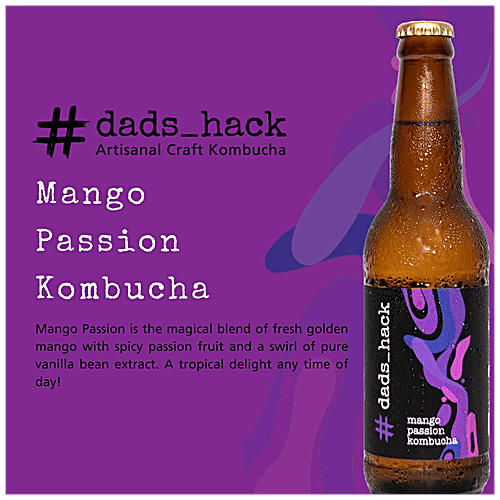 Buy Dad's Hack Mango Passion Kombucha NonAlcoholic Drink, Boosts