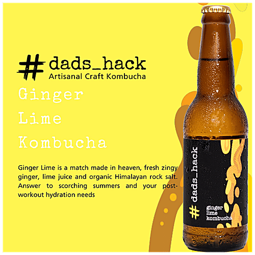 Buy Dad's Hack Ginger Lime Kombucha NonAlcoholic Drink, Boosts