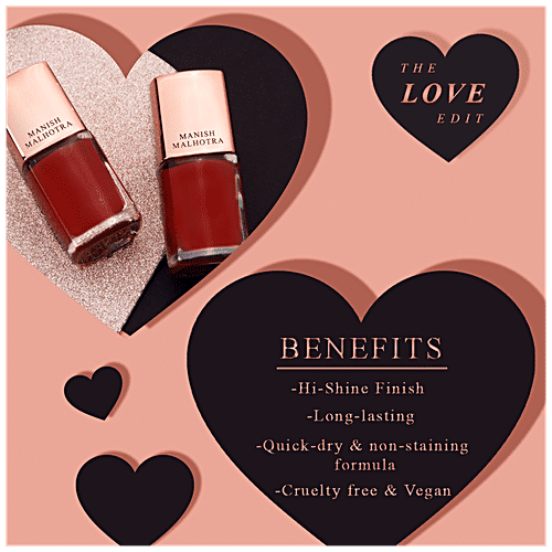 MyGlamm Manish Malhotra Beauty Gel Finish Nail Lacquer - Long-Lasting, Quick Dry Formula, 10 ml Sienna Crush 