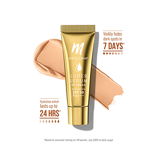 MyGlamm Super Serum BB Cream - Broad Spectrum, SPF 50, PA+++, 15 g 201 Pine