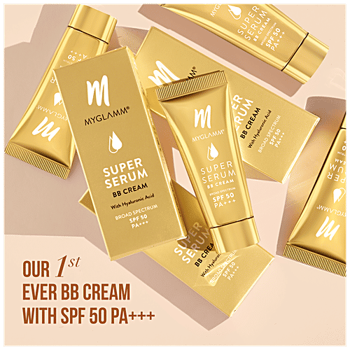 MyGlamm Super Serum BB Cream - Broad Spectrum, SPF 50, PA+++, 15 g 201 Pine