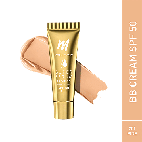 MyGlamm Super Serum BB Cream - Broad Spectrum, SPF 50, PA+++, 15 g 201 Pine