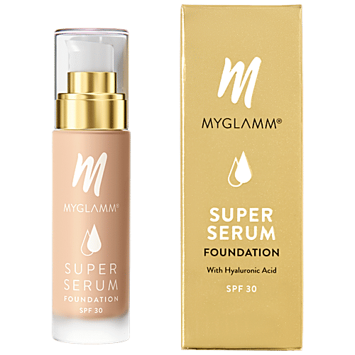 MyGlamm Super Serum Foundation - SPF 30, Matte Finish, For All Skin Types, 33 g 102N Lightful 