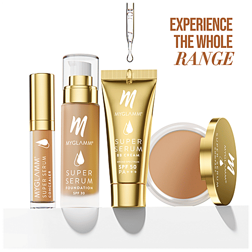 MyGlamm Super Serum Foundation - SPF 30, Matte Finish, For All Skin Types, 33 g 102N Lightful 