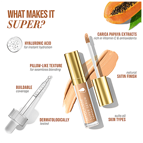 Buy MyGlamm Super Serum Concealer With Hyaluronic Acid, Paraben Free