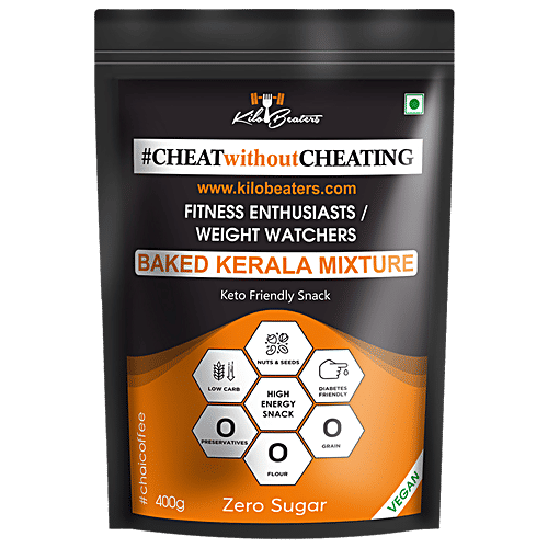 Kilobeaters Baked Kerala Mixture - Diabetics Friendly, Low Carb, High Protein, 400 g  