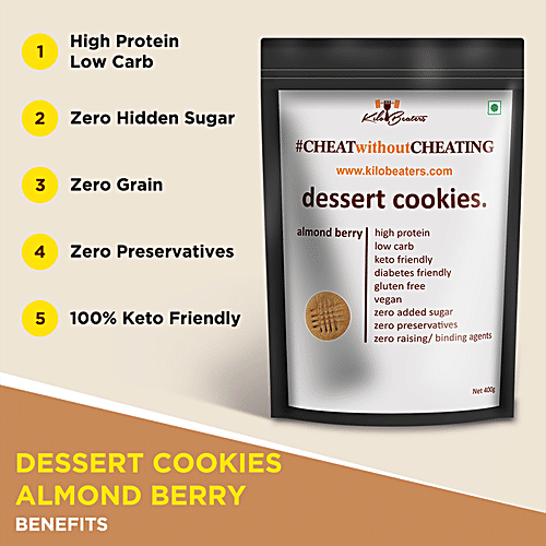 Buy Kilobeaters Dessert Cookies Almond Berry, Diabetics Friendly, Low