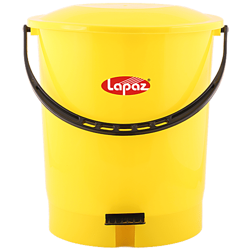 Buy Lapaz Pedal Dustbin Yellow, High Quality Plastic, Sturdy, Durable