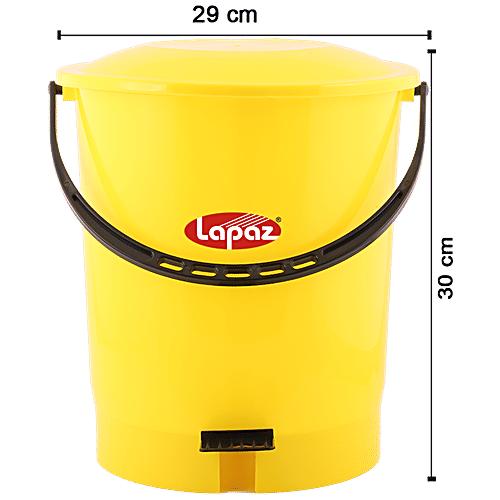 Buy Lapaz Pedal Dustbin Yellow, High Quality Plastic, Sturdy, Durable