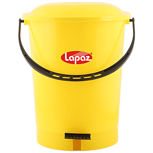 Buy Lapaz Pedal Dustbin Yellow, High Quality Plastic, Sturdy, Durable Online at Best Price of