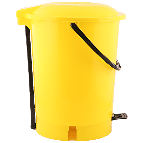 Buy Lapaz Pedal Dustbin Yellow, High Quality Plastic, Sturdy, Durable