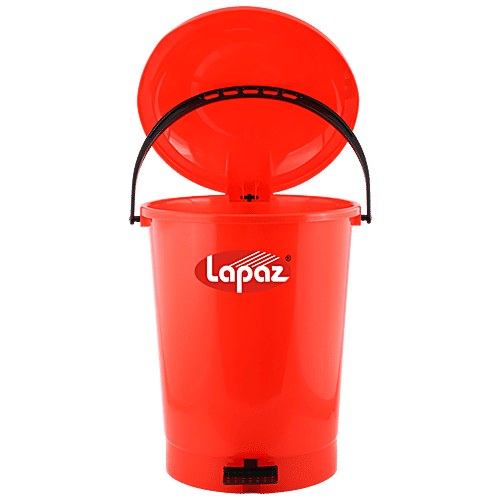 Buy Lapaz Pedal Dustbin Red, High Quality Plastic, Sturdy, Durable
