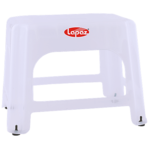 Lapaz Bathroom Patla/Stool - White, Plastic, Unbreakable, Strong, 1 pc
