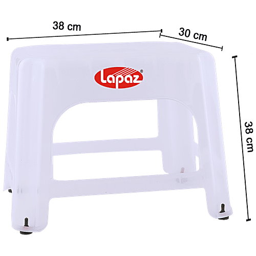 Lapaz Bathroom Patla/Stool - White, Plastic, Unbreakable, Strong, 1 pc