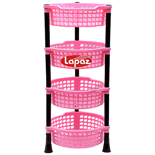 Buy Lapaz Rack Kitchen Stand 4 Tier, Round, Pink, Multipurpose Use