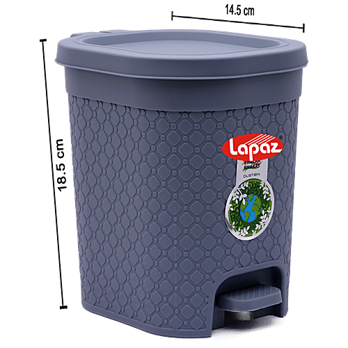 Buy Lapaz Pedal Dustbin Plastic, Medium, Grey Online at Best Price of