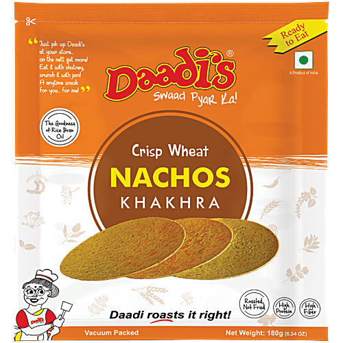 Daadi's Crispy Wheat Khakhra - Nachos, 180 g  