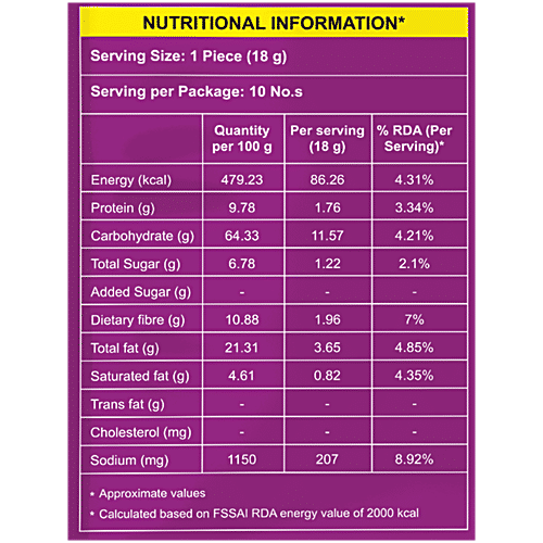 Daadi's Crispy Wheat Khakhra - Peri Peri, 180 g  