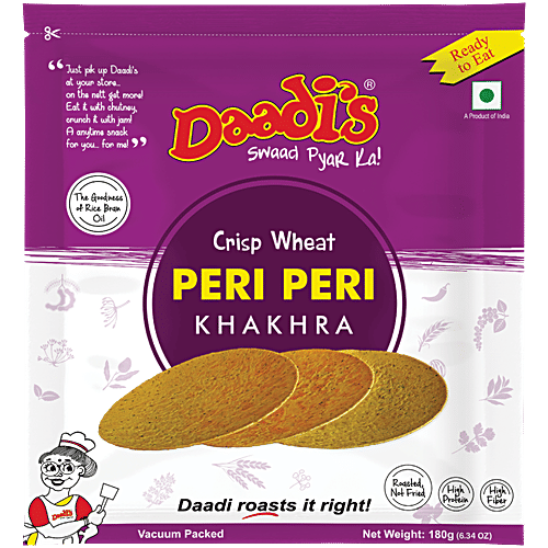 Daadi's Crispy Wheat Khakhra - Peri Peri, 180 g  