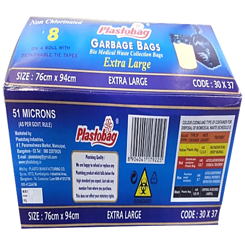 Buy Plastobag Garbage Bags 51 Microns, Extra Large Online at Best