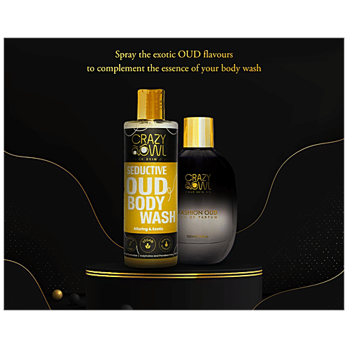 Crazy Owl - Your Skin Co. Seductive Oud Body Wash - Alluring & Exotic, Vegan, Paraben Free, 250 ml  