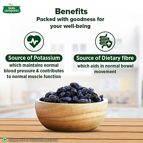 Tata Sampann Afghani Black Raisins/Kali Kishmish - Seedless, 200 g  Deluxe Size, Potassium & Dietary Fibre, Flavourful & Delicious