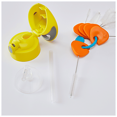 Bbox 5 In 1 Cleaning Brush Set - Orange, High Quality PP Material, Clip-in Handle, 1 pc  