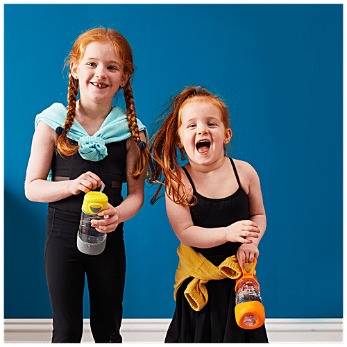 Bbox Sport Spout Drink Bottle - Lemon Sherbet Yellow Grey, Tritan, Prevents Spills, 450 ml  