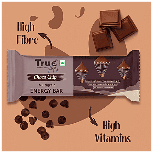 True Tales Multigrain Energy Bar - Choco Chip, Source Of Iron, Folic Acid & Protein, 30 g  
