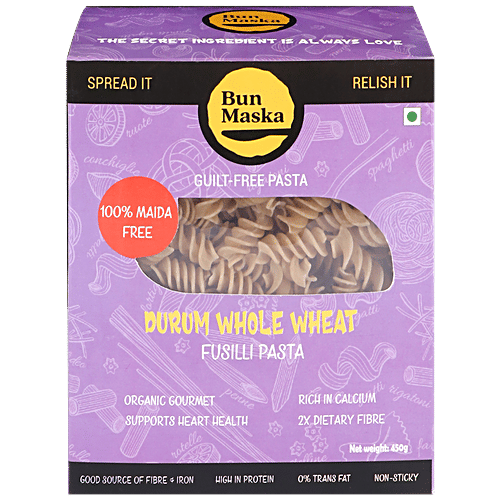 Buy Bun Maska Durum Wheat Whole Wheat Fusilli Pasta Low In Calories