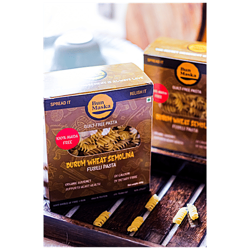 Bun Maska Durum Wheat Semolina Fusilli Pasta - Low In Calories, 500 g  