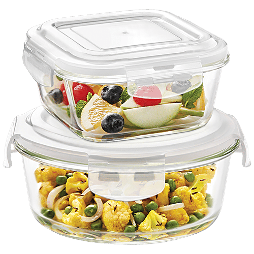 Buy Borosil KlipNStore Glass Storage Containers With Airtight Lids