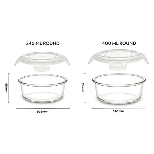 Buy Borosil KlipNStore Glass Storage Containers With Airtight Lids