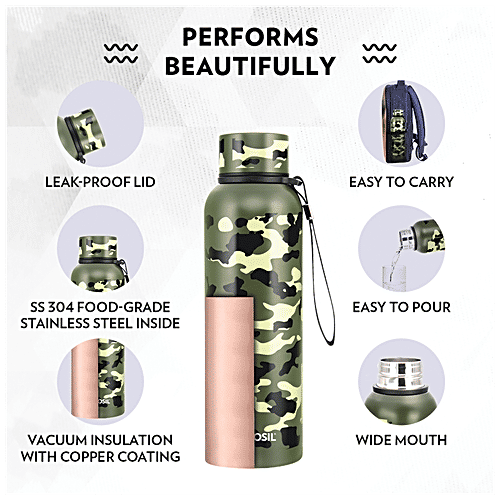 Buy Borosil Trek Insulated Stainless Steel Hot & Cold Water Bottle